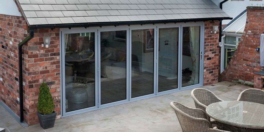 White Aluminium Bi-Folding Doors