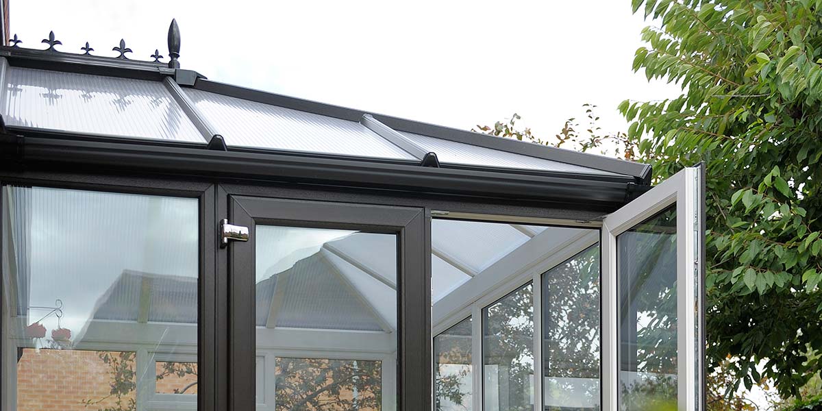 Black UPVC Conservatory & French Doors by 5 Star Conservatories