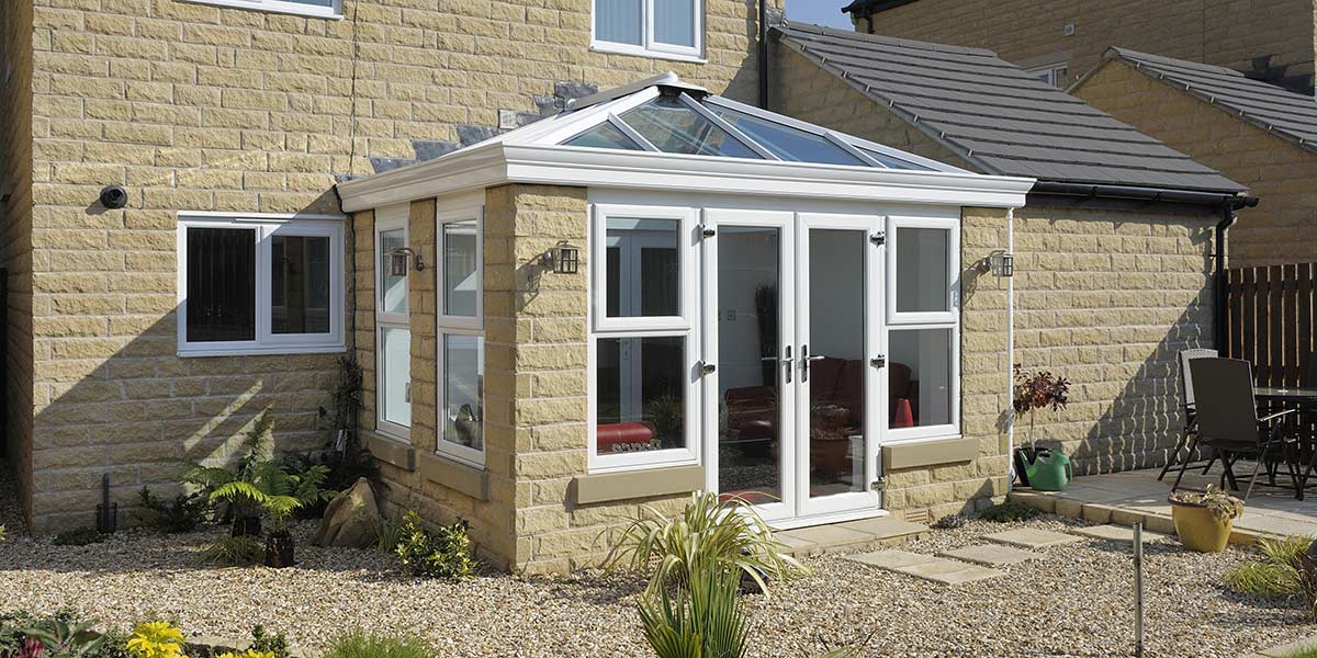 Livin Room Orangery in White UPVC