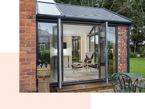 An extension with French doors