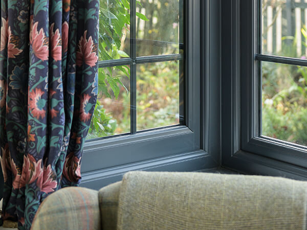 double glazing in Ledbury example of a grey coloured window with bar detailing