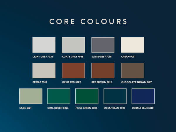 Fuzion Colour palette showing 13 options