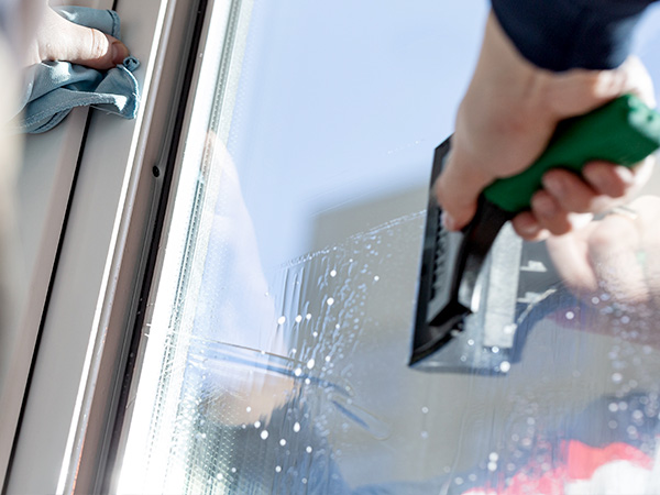 Scraping frost off a window