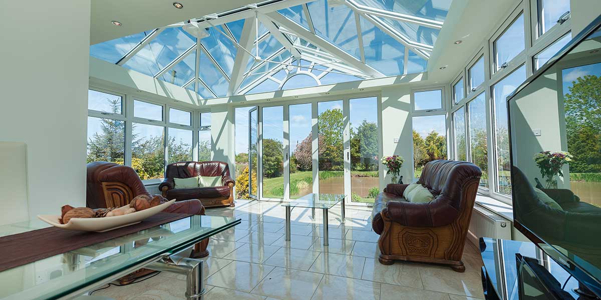 Brick Conservatory Internal View of Garden