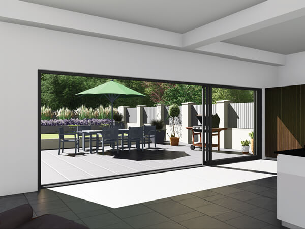 Triple Track Patio Doors - Open